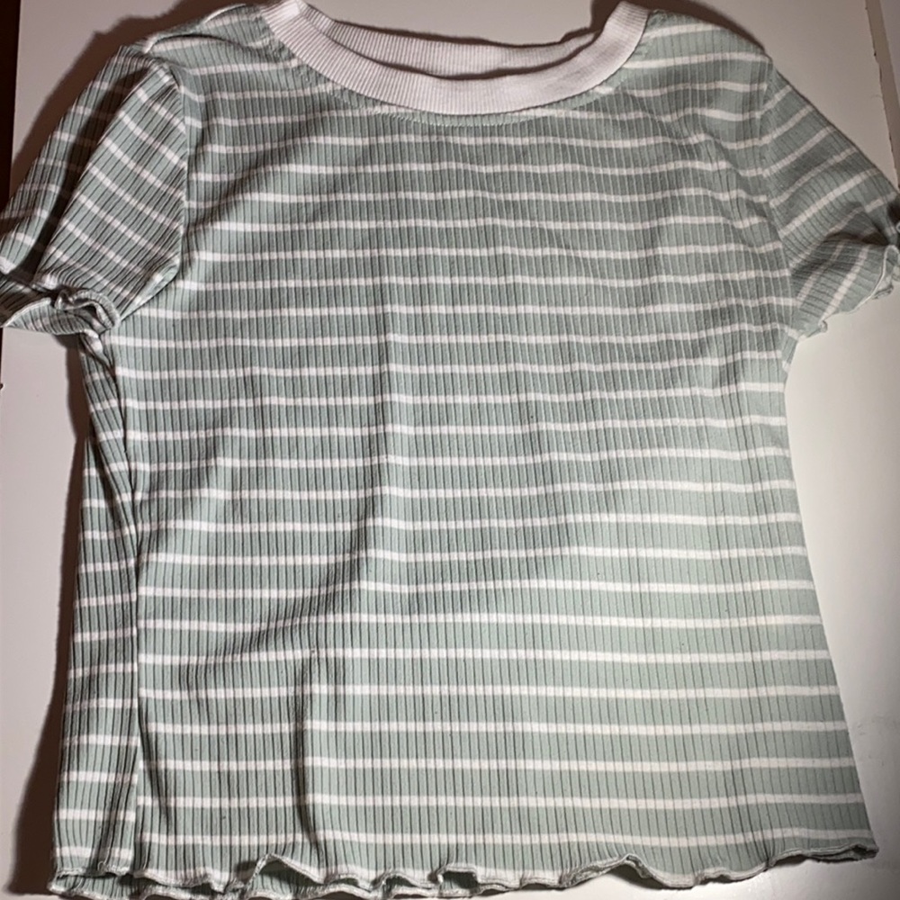 Green and white striped